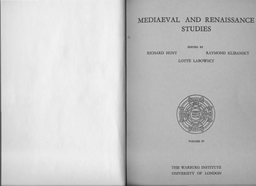 Mediaeval and Renaissance Studies