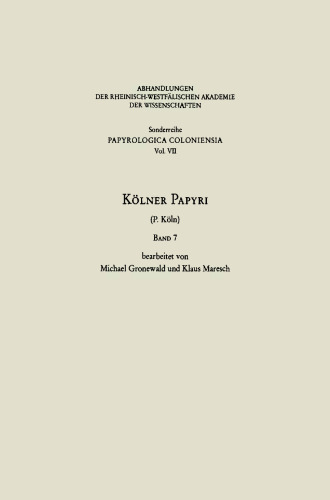 Kölner Papyri: P. Köln