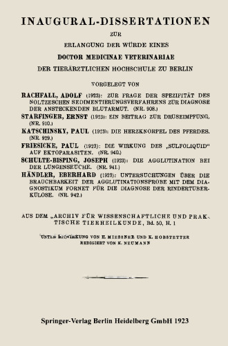 Zur Frage der Spezifität des Noltzeschen Sedimentierungsverfahrens zur Diagnose der ansteckenden Blutarmut