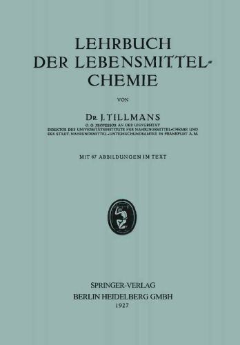 Lehrbuch der Lebensmittelchemie