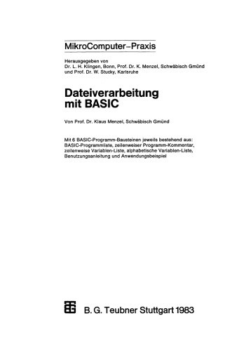 Dateiverarbeitung mit BASIC