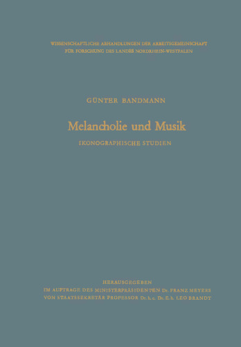 Melancholie und Musik: Ikonographische Studien