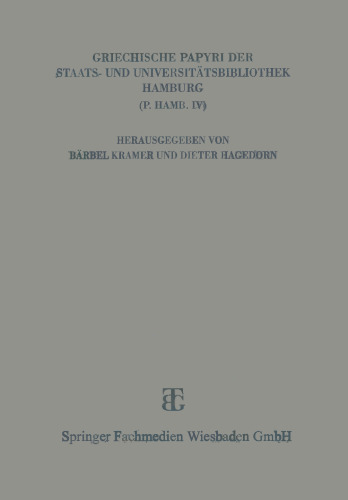 Griechische Papyri der Staats- und Universitätsbibliothek Hamburg (P. Hamb. IV)