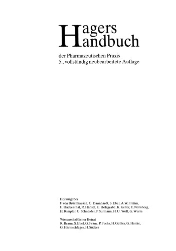 Hagers Handbuch der Pharmazeutischen Praxis