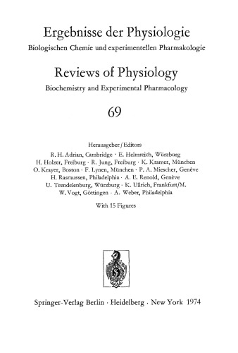 Ergebnisse der Physiologie Reviews of Physiology, Volume 69
