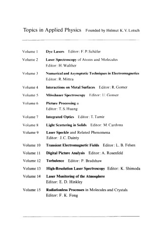 Laser Spectroscopy of Atoms and Molecules