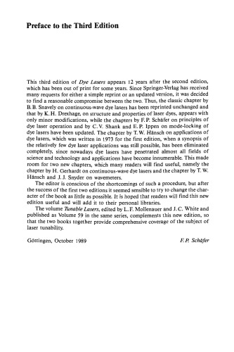 Dye Lasers