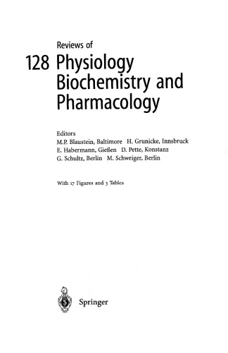 Reviews of Physiology Biochemistry and Pharmacology, Volume 128