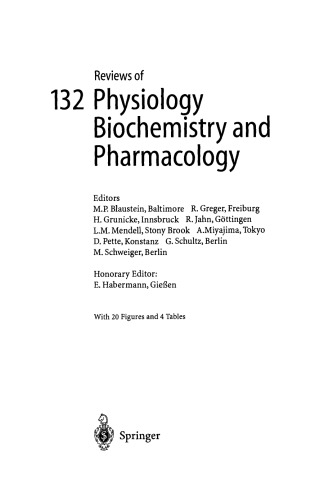 Reviews of Physiology Biochemistry and Pharmacology, Volume 132