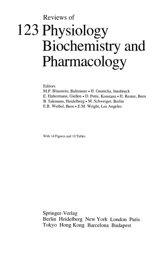Reviews of Physiology, Biochemistry and Pharmacology, Volume 123