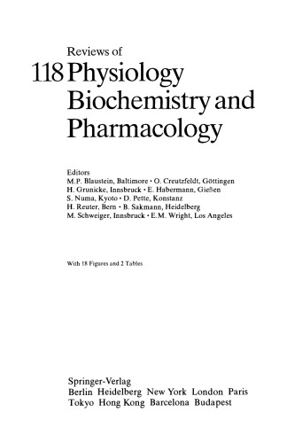 Reviews of Physiology, Biochemistry and Pharmacology, Volume 118