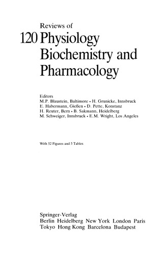 Reviews of Physiology, Biochemistry and Pharmacology, Volume 120