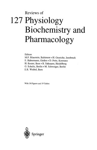 Reviews of Physiology Biochemistry and Pharmacology, Volume 127