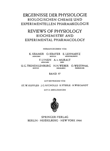 Ergebnisse der physiologie biologischen chemie und experimentellen pharmakologie