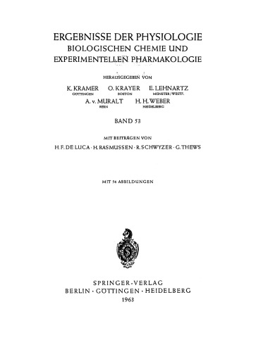 Ergebnisse der physiologie biologischen chemie und experimentellen pharmakologie
