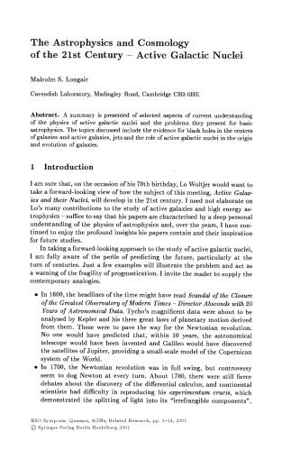 Quasars, AGNs and Related Research Across 2000: Conference on the Occasion of L. Woltjer’s 70th Birthday Held at the Accademia Nazionale dei Lincei, Rome, Italy, 3-5 May 2000