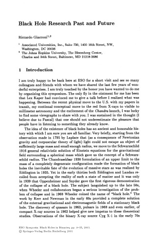 Black Holes in Binaries and Galactic Nuclei: Diagnostics, Demography and Formation: Proceedings of the ESO Workshop Held at Garching, Germany, 6-8 September 1999, in Honour of Riccardo Giacconi