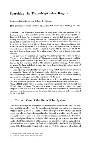 Deep Fields: Proceedings of the ESO Workshop Held at Garching, Germany, 9-12 October 2000