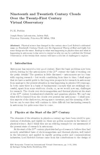 Toward an International Virtual Observatory: Proceedings of the ESO/ESA/NASA/NSF Conference Held at Garching, Germany, 10-14 June 2002
