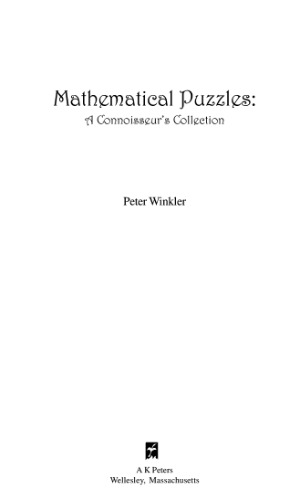 Mathematical puzzles: a connoisseur's collection