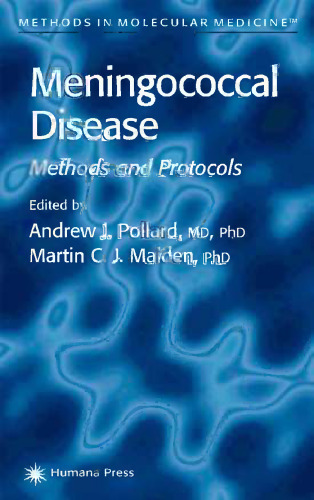 Meningococcal Disease: Methods and Protocols