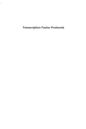 Transcription Factor Protocols