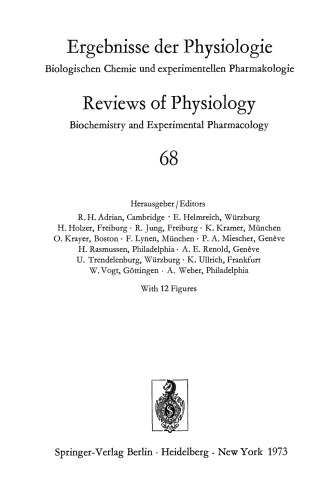 Ergebnisse der Physiologie Reviews of Physiology, Volume 68
