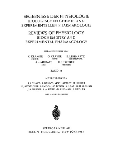 Ergebnisse der physiologie biologischen chemie und experimentellen pharmakologie