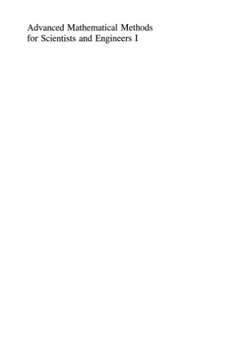 Advanced Mathematical Methods for Scientists and Engineers I: Asymptotic Methods and Perturbation Theory