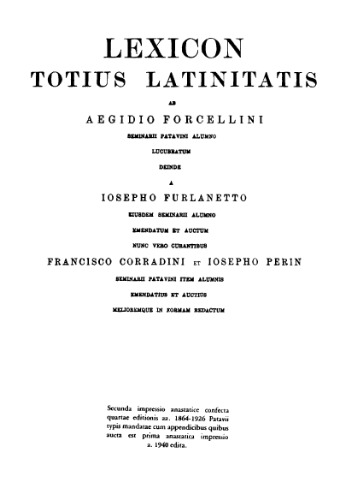 Lexicon totius latinitatis