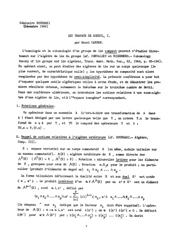Séminaire Bourbaki, Vol. 1, 1948-1951, Exp. 1-49