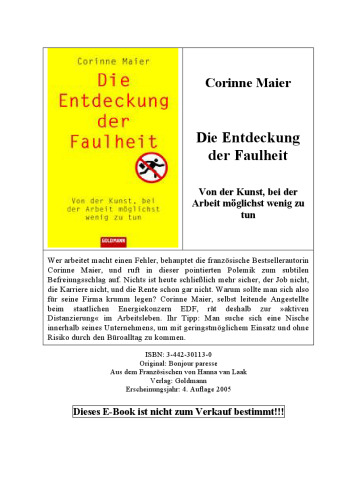 Die Entdeckung der Faulheit