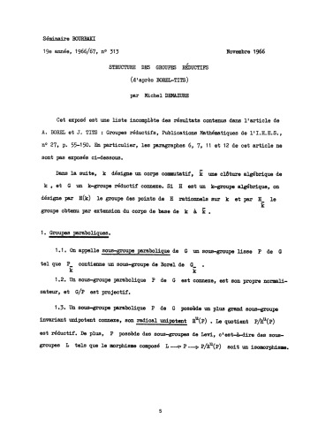 Séminaire Bourbaki, Vol. 10, 1966-1968, Exp. 313-346