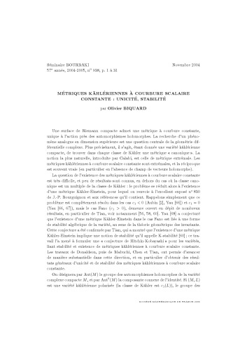 Séminaire Bourbaki, Vol. 47, 2004-2005, Exp. 938-951