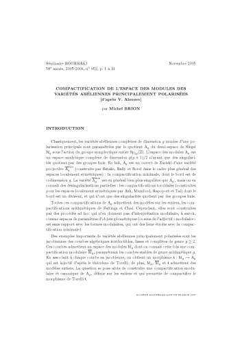 Séminaire Bourbaki, Vol. 48, 2005-2006, Exp. 952-966