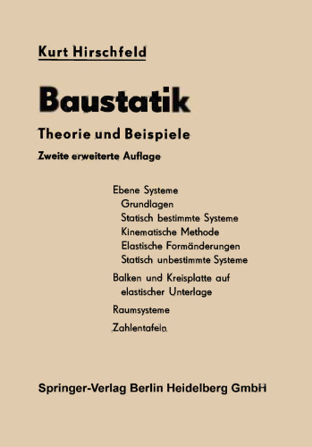 Baustatik: Theorie und Beispiele