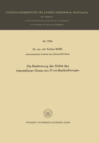 Die Bestimmung der Dichte des interstellaren Gases aus 21-cm-Beobachtungen