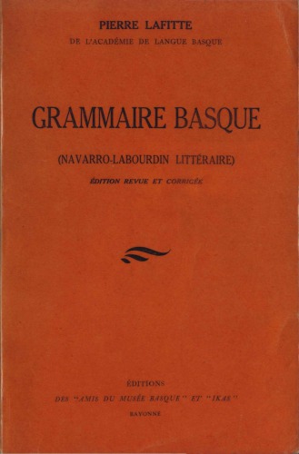Grammaire basque (navarro-labourdin littéraire)
