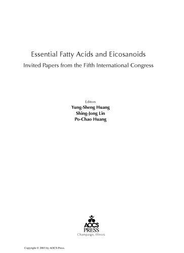 Essential fatty acids and eicosanoids : invited papers from the fifth international congress