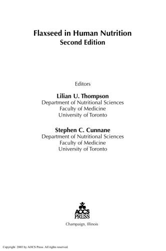 Flaxseed in human nutrition