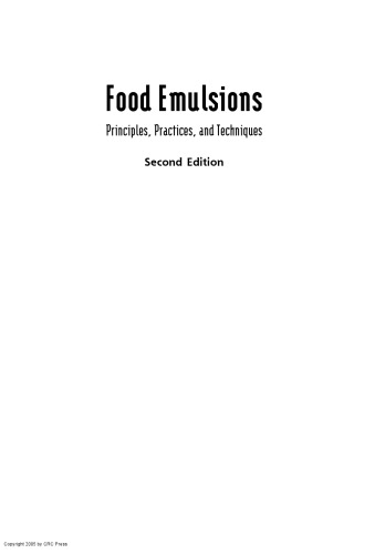 Food emulsions : principles, practices, and techniques