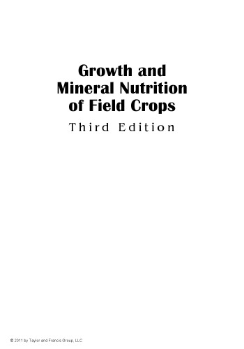 Growth and mineral nutrition of field crops