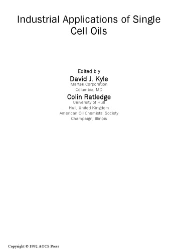 Industrial applications of single cell oils