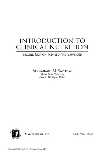 Introduction to clinical nutrition