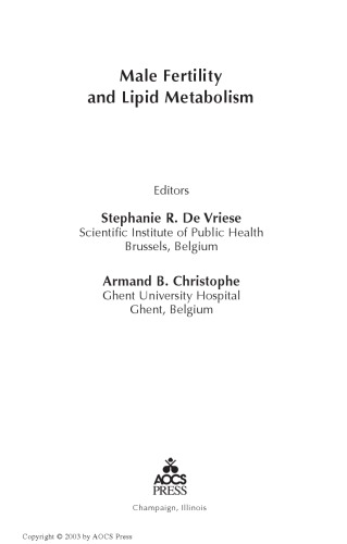 Male fertility and lipid metabolism