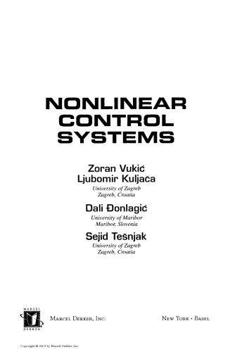 Nonlinear Control Systems