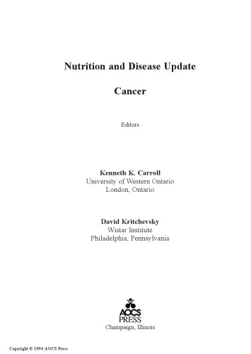 Nutrition and disease update. Cancer