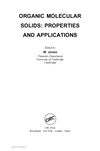 Organic molecular solids : properties and applications