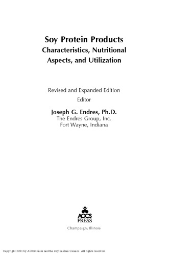 Soy protein products : characteristics, nutritional aspects, and utilization