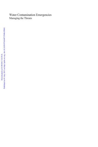 Water contamination emergencies : managing the threats